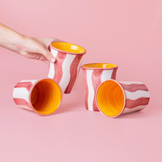 Noelle Ceramic Mug, Paca Pink Stripes