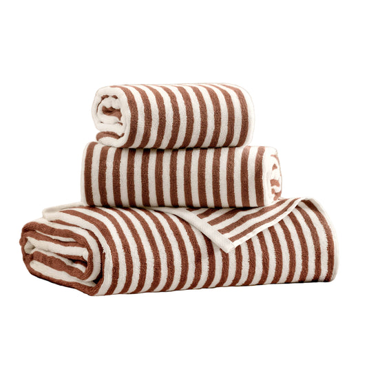 Maris Striped Cotton Towel (Brown)