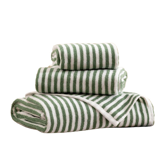 Maris Striped Cotton Towel (Green)