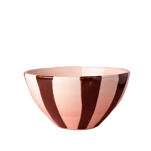Ceramic Salad Bowl, Rose and Chocolate