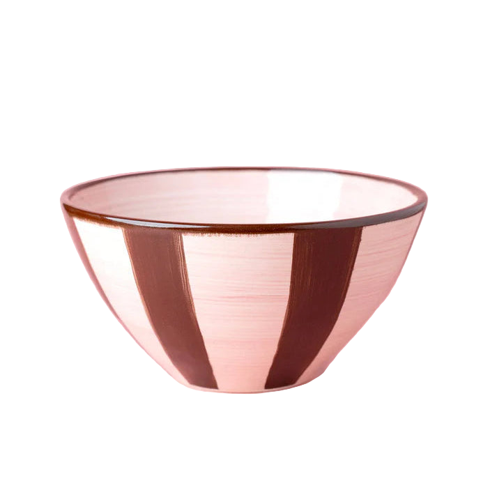 Ceramic Salad Bowl, Rose and Chocolate